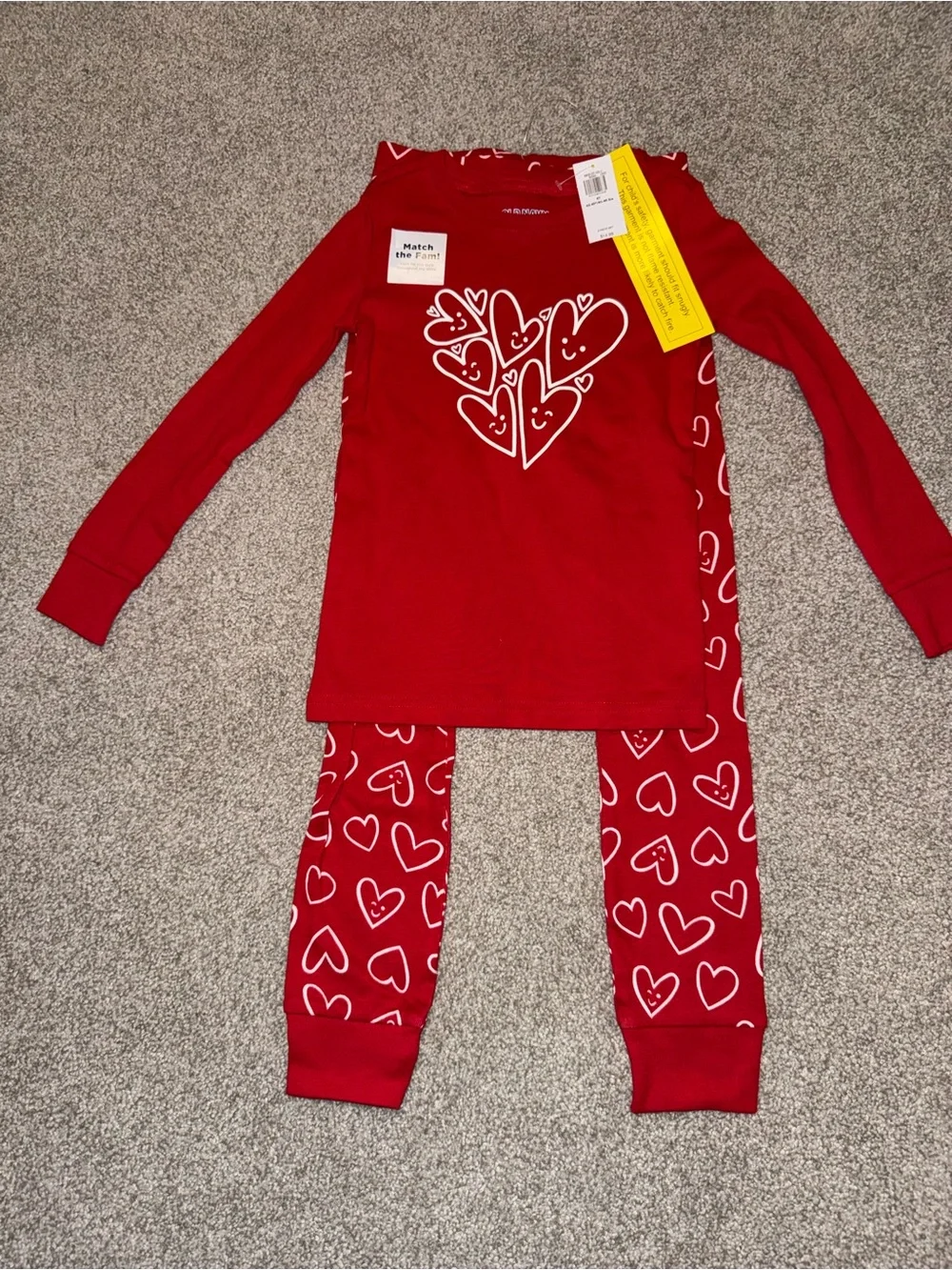 NWT Old Navy Red Heart Print Kids Pajama Set